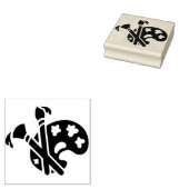 Pallet en penselen verven 	rubberstempel (Gestempeld)