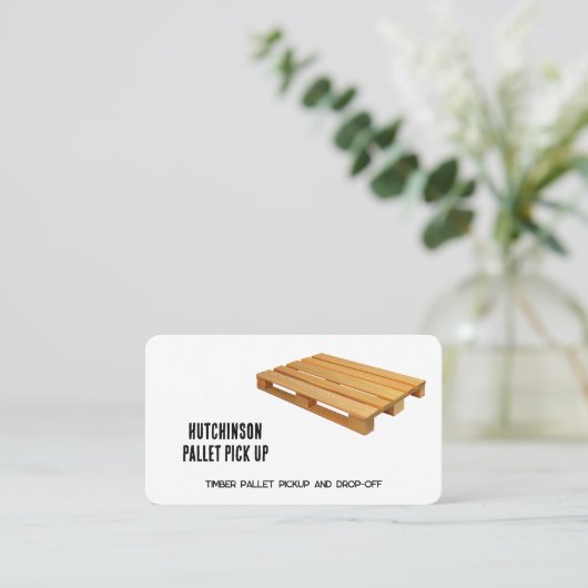 Pallet pick-up levering visitekaartje (Staand voorkant)