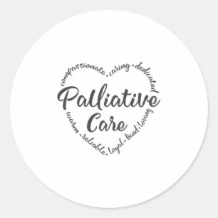 Palliatieve zorg, gehoorapparaat, ziekenhuiswerker ronde sticker