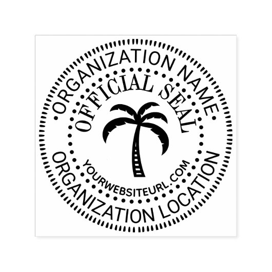 Palm #3 Generic Custom Officiële Seal Naam Loc URL Zelfinktende Stempel (Design)