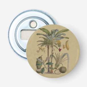 Palm Antiek tropische vruchten botanische kunst Button Flesopener