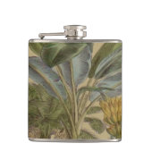 Palm Antiek tropische vruchten botanische kunst Heupfles (Voorkant)