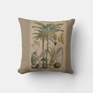 Palm Antiek tropische vruchten botanische kunst Kussen