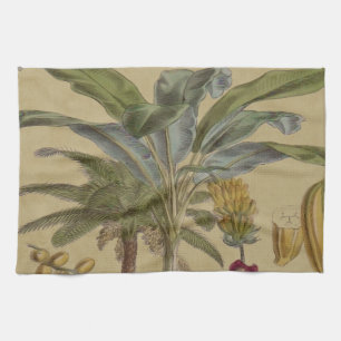 Palm Antiek tropische vruchten botanische kunst Theedoek