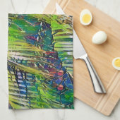 Palm Art Feuille en Vert Serviette de cuisine (Quart Plié)