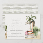 Palm Beach Baby shower tropical Cabana Invitation (Devant / Derrière)