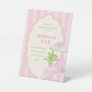 Palm Beach Bach Club Mimosa Bar Reclamebord Met Voetstuk