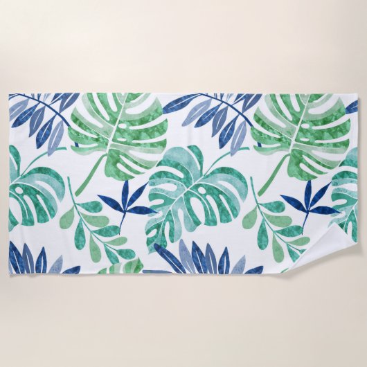Palm Beach Blue Beach Towel Strandlaken (Voorkant)