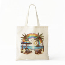 Palm Beach boom met regenboog en zon