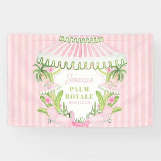 Palm Beach Cabana Bach Club | Bachelorette  Spandoek (Horizontaal)