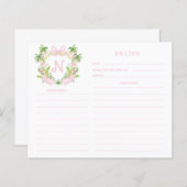Palm Beach Cabana Crest Monogram Recipe Card (Voorkant / Achterkant)
