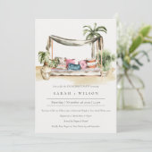 Palm Beach Fiançailles tropical Cabana Invitation (Debout devant)