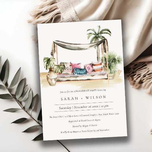 Palm Beach Fiançailles tropical Cabana Invitation