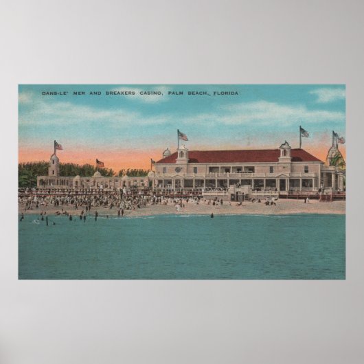 Palm Beach, FL — Oceanview of the Breakers Casin Poster (Voorkant)