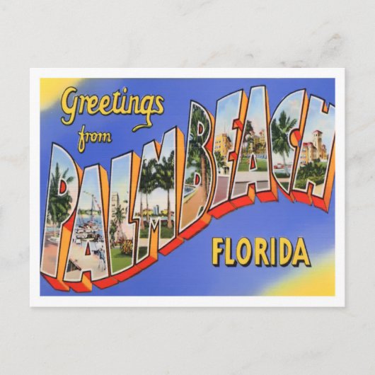 Palm Beach, Florida  Big Letters Briefkaart (Voorkant)