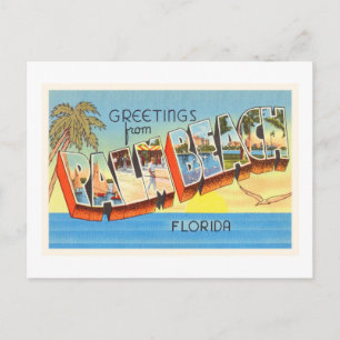 Palm Beach Florida FL Old Vintage Travel Souvenir Briefkaart