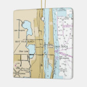 Palm Beach Florida Nautical Chart Keramisch Ornament (Links)