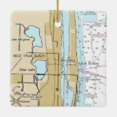 Palm Beach Florida Nautical Chart Keramisch Ornament (Achterkant)