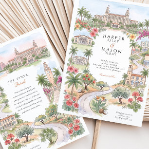 Palm Beach Florida The Breakers Flagler Bruiloft Kaart