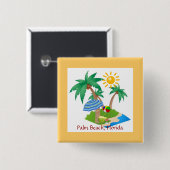 Palm Beach, Florida Vierkante Button 5,1 Cm (Voorkant /achterkant)