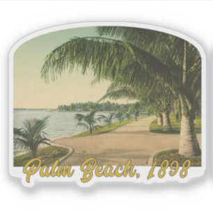 Palm Beach, Florida Vintage Scene uit 1898 Sticker