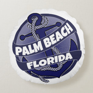 Palm Beach Floride ancre ronde coussin