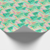 Palm Beach Kerst Waterverf Bomen Cadeaupapier (Hoek)