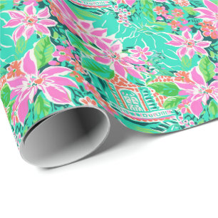 Palm Beach Kerst Waterverf Gingerbread Huizen Cadeaupapier