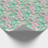 Palm Beach Kerst Waterverf Rendieren Cadeaupapier (Hoek)