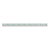 Palm Beach Kerst Waterverf Roze & Groene Bomen Grosgrain Lint (Voorkant)