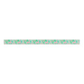 Palm Beach Kerst Waterverf Roze rendier Grosgrain Lint (Voorkant)