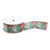 Palm Beach Kerst Waterverf Roze Santa Grosgrain Lint (Spoel)