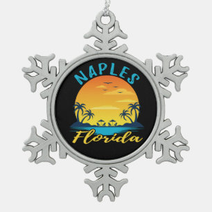 Palm Beach Napels Florida Tin Sneeuwvlok Ornament