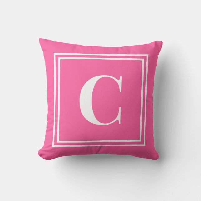 Palm Beach Preppy Monogram Throw Pillow Kussen (Voorkant)