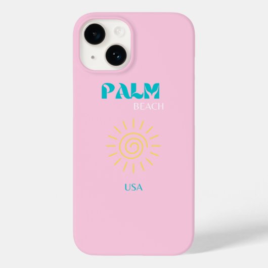 Palm Beach, Preppy, Preppy Art, Roze Case-Mate iPhone Case (Achterkant)