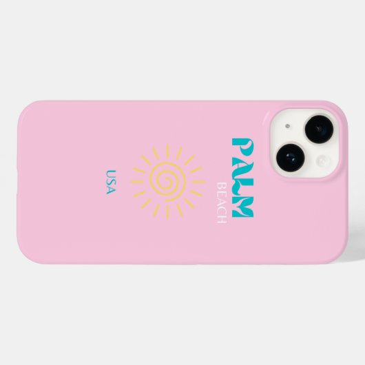 Palm Beach, Preppy, Preppy Art, Roze Case-Mate iPhone Case (Achterkant (horizontaal))