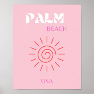 Palm Beach, Preppy, Preppy kamer, roze Poster