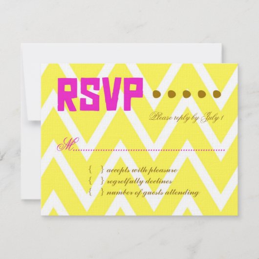 PALM BEACH RSVP Chevron Jaune papier lin (Devant)