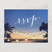 Palm Beach String Lights Summer Sunset RSVP Antwoo Uitnodiging Briefkaart (Voorkant)