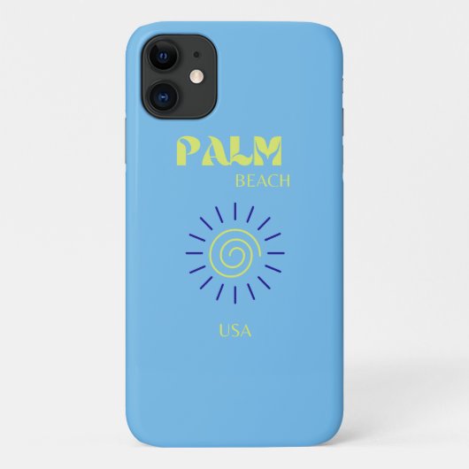Palm Beach, Travel Art, Florida, Preppy, Blue Case-Mate iPhone Case (Achterkant)