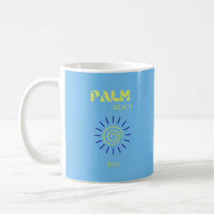 Palm Beach, Travel Art, Florida, Preppy, Blue Koffiemok