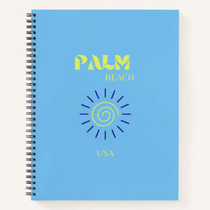 Palm Beach, Travel Art, Florida, Preppy, Blue Notitieboek