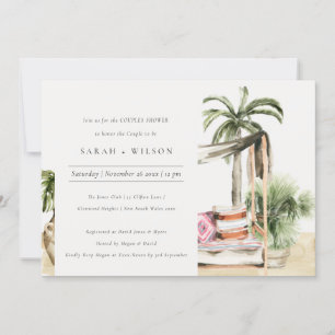 Palm Beach Tropical Cabana Couples Shower Invite Bedankkaart