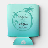 Palm Beach Tropische Logo | Aqua Blikjeskoeler (Achterkant)