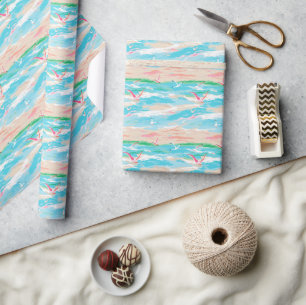 Palm Beach tropische strand zeemeeuwen Cadeaupapier