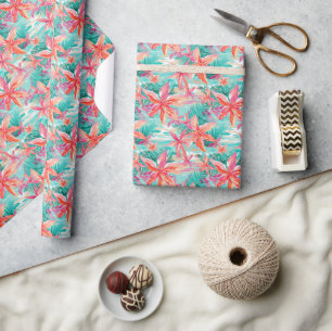 Palm Beach tropische strandbloemen Cadeaupapier