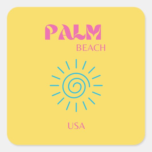 PALM BEACH VIERKANTE STICKER (Voorkant)