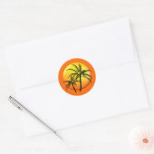 Palm Beach Weddenschap Tropisch Theme Envelope Ronde Sticker (Envelop)