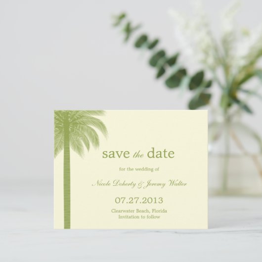Palm Beach Wedding Enregistrer La Date Cartes - Ve (Debout devant)