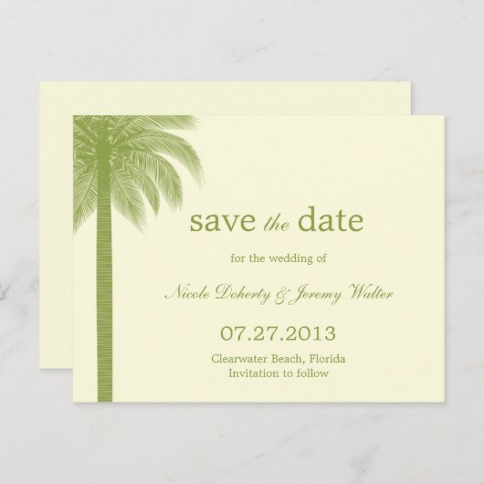 Palm Beach Wedding Enregistrer La Date Cartes - Ve (Devant / Derrière)